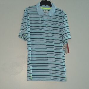 Men's Blue Striped Polo Shirt